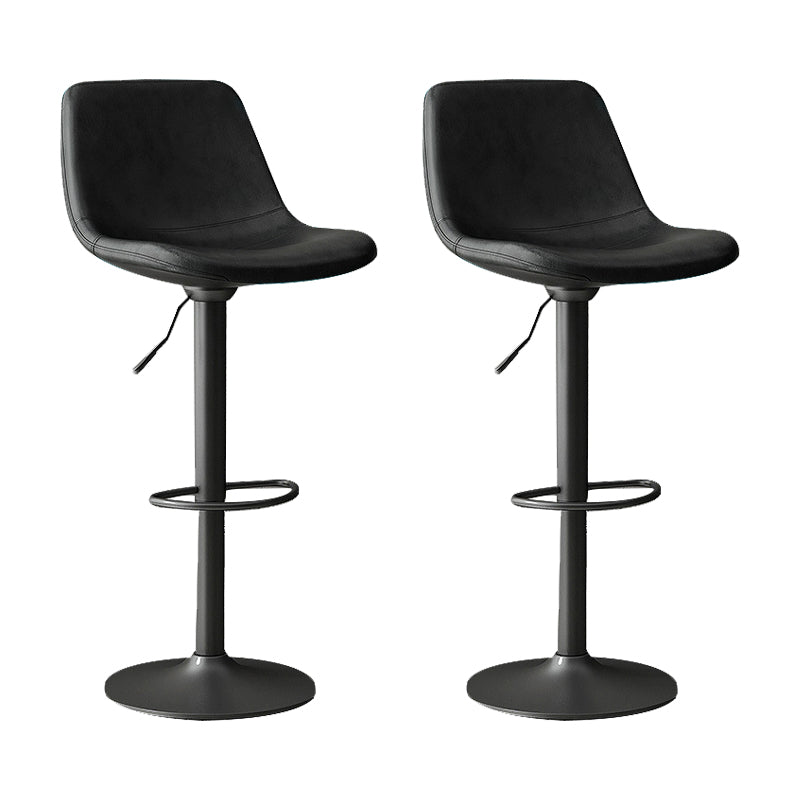 Home Footrest Adjustable Height Stool Contemporary Leather Barstool