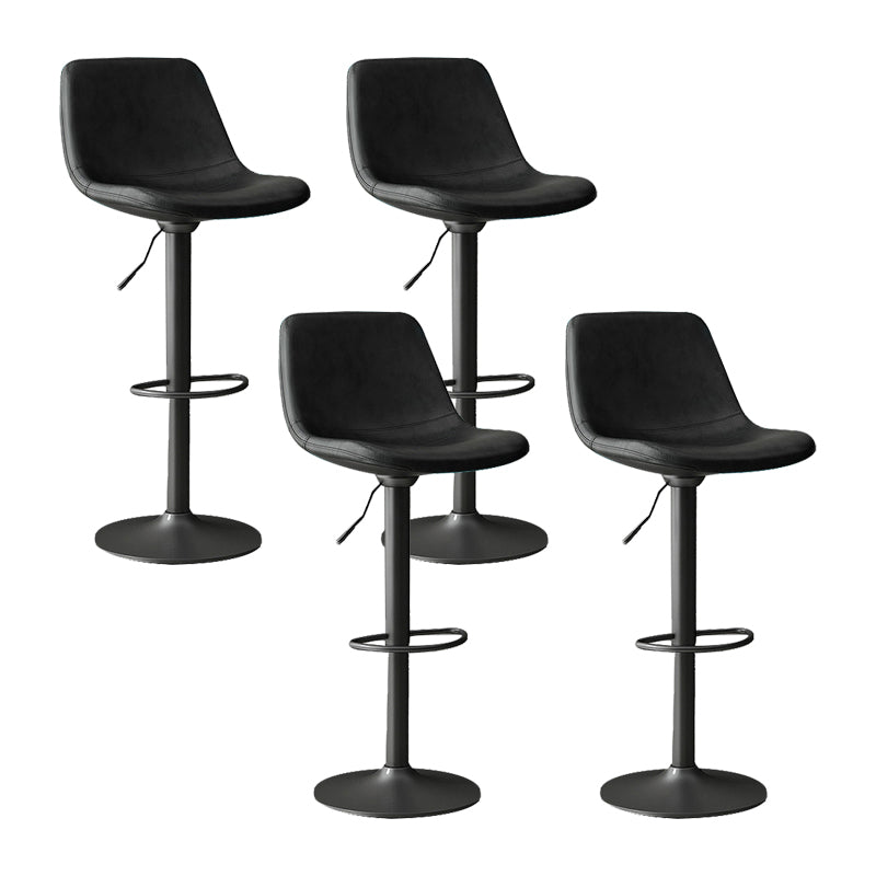 Home Footrest Adjustable Height Stool Contemporary Leather Barstool