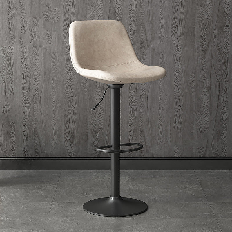 Home Footrest Adjustable Height Stool Contemporary Leather Barstool