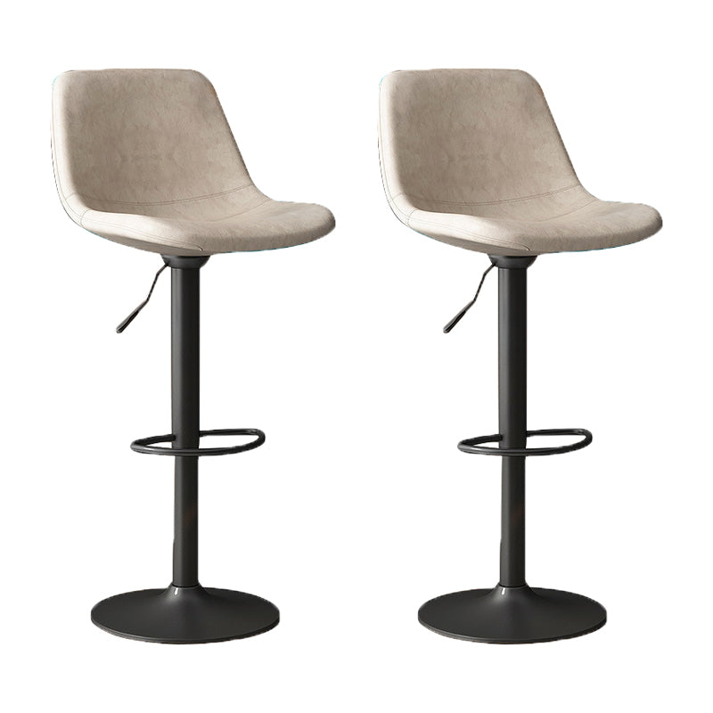 Home Footrest Adjustable Height Stool Contemporary Leather Barstool