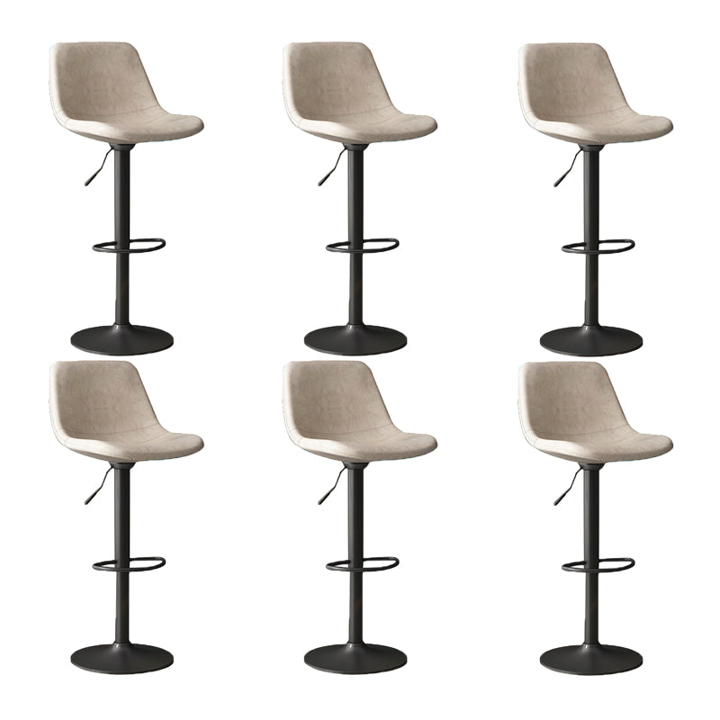 Home Footrest Adjustable Height Stool Contemporary Leather Barstool