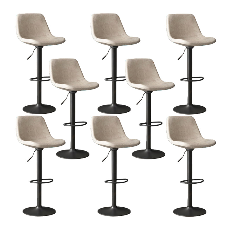 Home Footrest Adjustable Height Stool Contemporary Leather Barstool