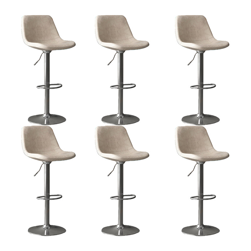 Home Footrest Adjustable Height Stool Contemporary Leather Barstool