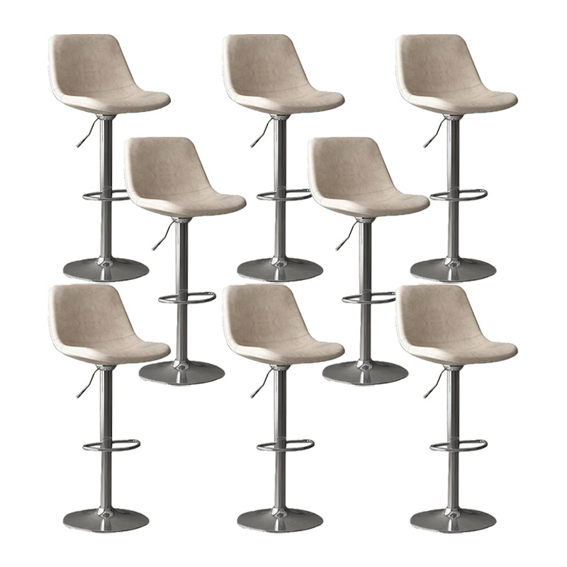 Home Footrest Adjustable Height Stool Contemporary Leather Barstool