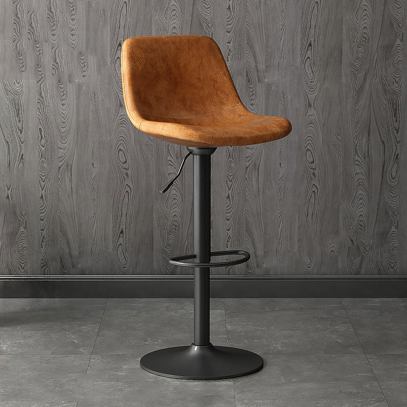 Home Footrest Adjustable Height Stool Contemporary Leather Barstool