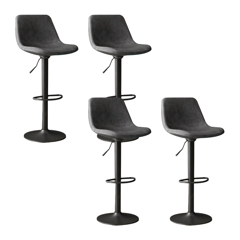 Home Footrest Adjustable Height Stool Contemporary Leather Barstool