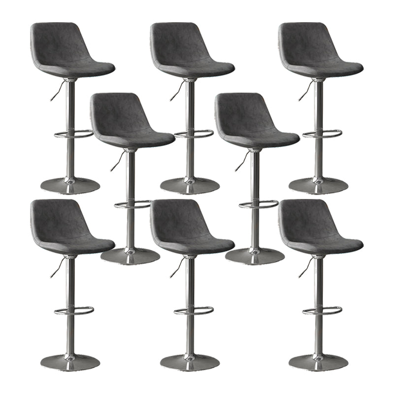 Home Footrest Adjustable Height Stool Contemporary Leather Barstool