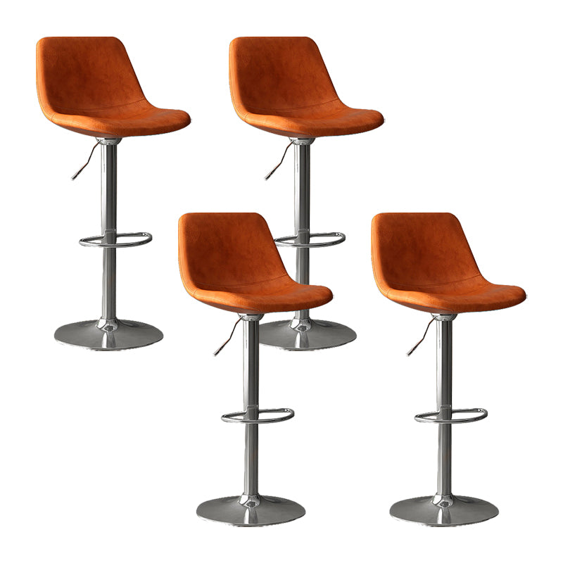 Home Footrest Adjustable Height Stool Contemporary Leather Barstool