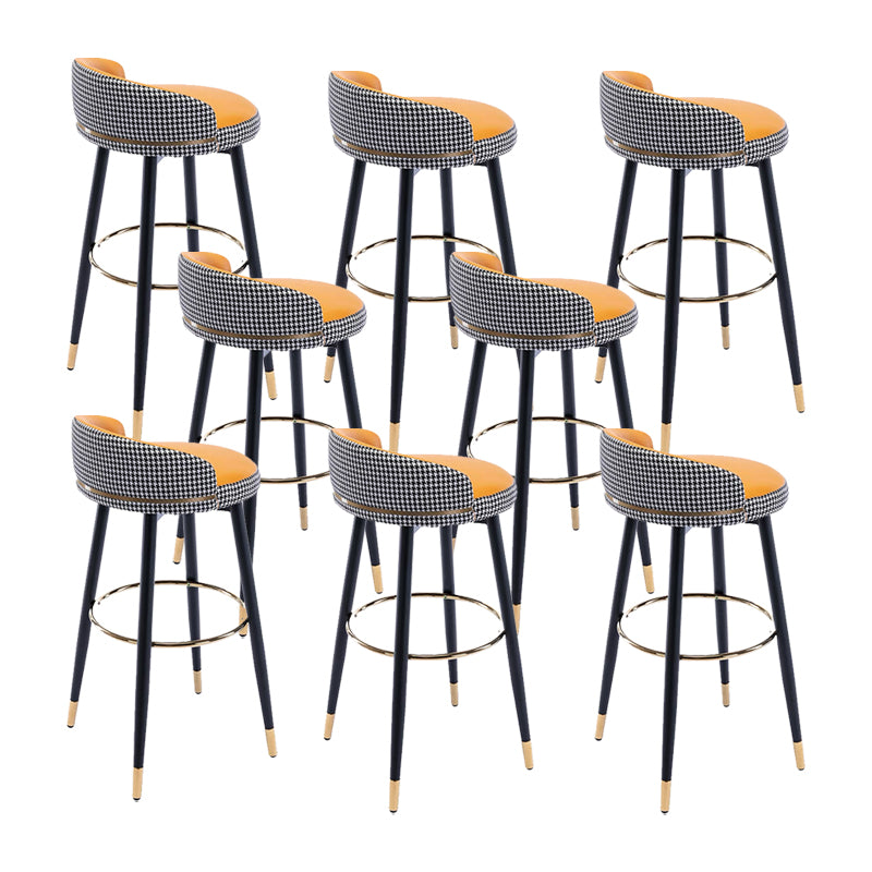 Modern Low Back Counter Stool Faux Leather Armless Bar Chair