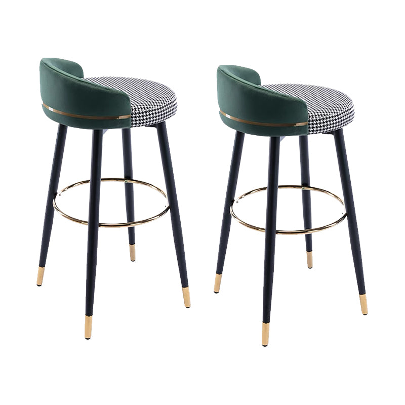 Modern Low Back Counter Stool Faux Leather Armless Bar Chair
