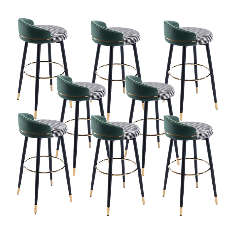 Modern Low Back Counter Stool Faux Leather Armless Bar Chair