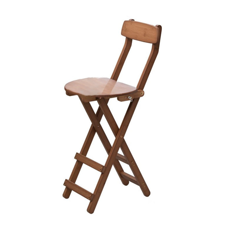Contemporary Home Folding Stool Matte Finish Bamboo Barstool