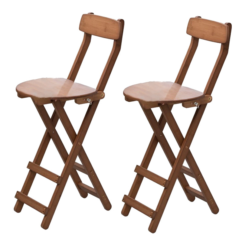 Contemporary Home Folding Stool Matte Finish Bamboo Barstool