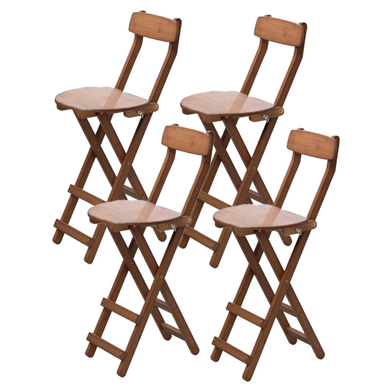 Contemporary Home Folding Stool Matte Finish Bamboo Barstool