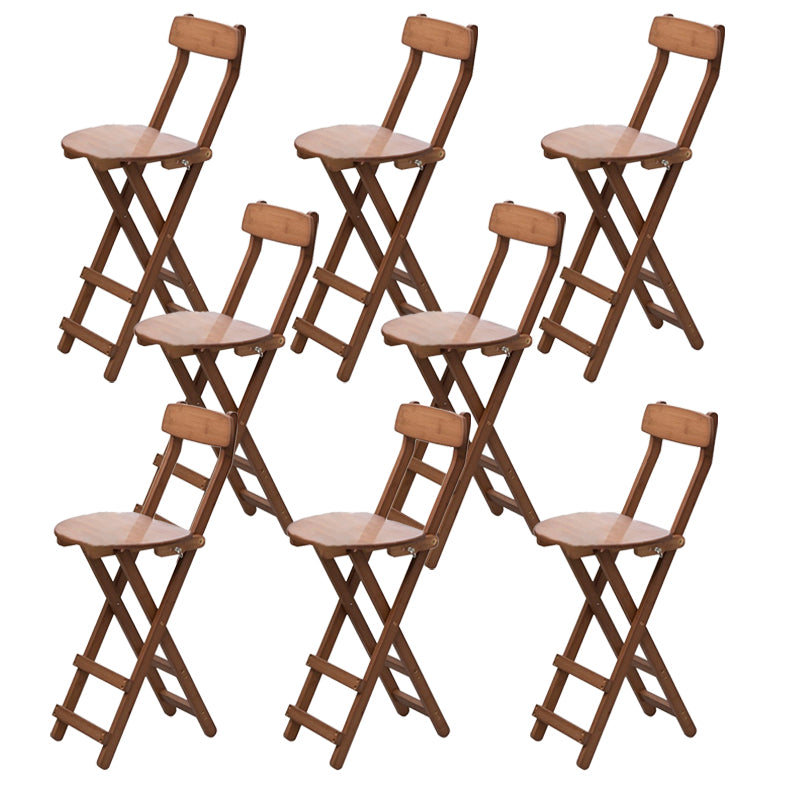 Contemporary Home Folding Stool Matte Finish Bamboo Barstool