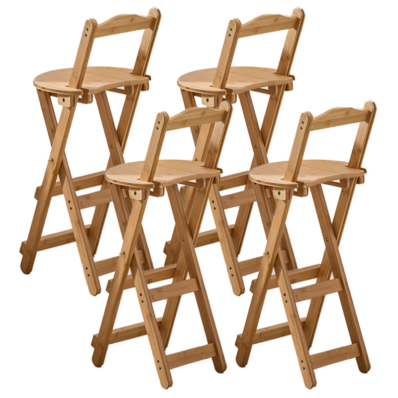 Contemporary Home Folding Stool Matte Finish Bamboo Barstool