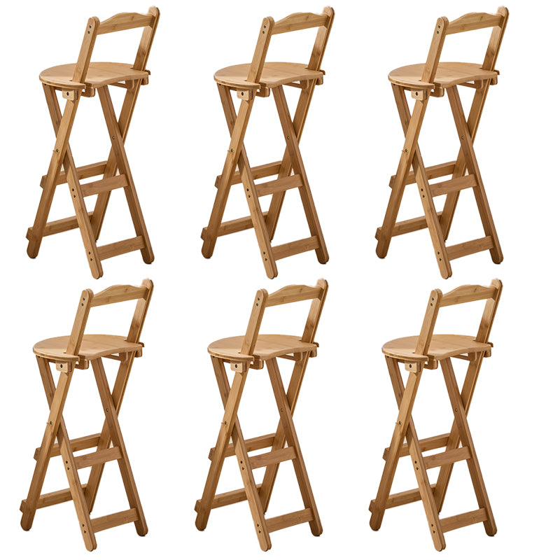 Contemporary Home Folding Stool Matte Finish Bamboo Barstool