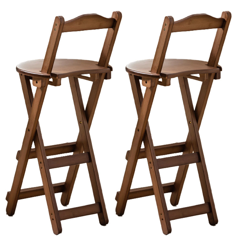 Contemporary Home Folding Stool Matte Finish Bamboo Barstool