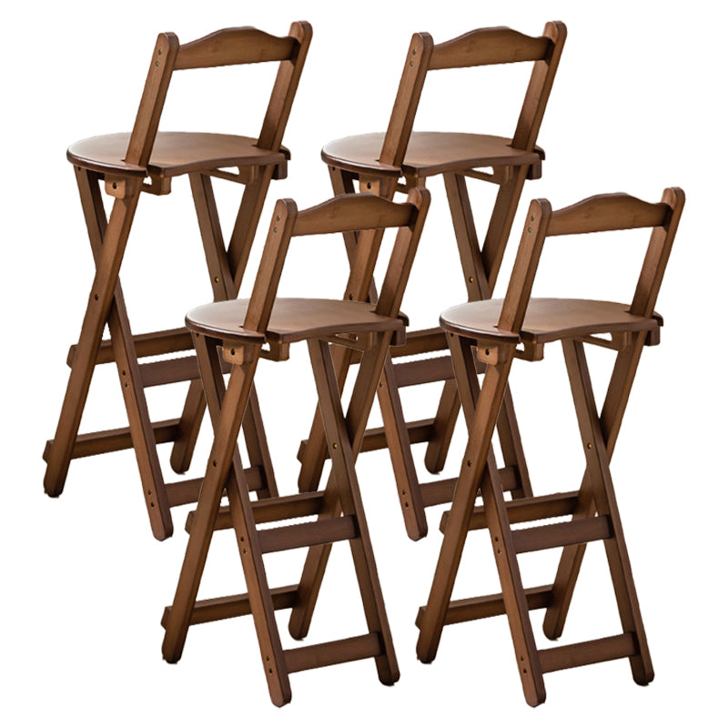 Contemporary Home Folding Stool Matte Finish Bamboo Barstool