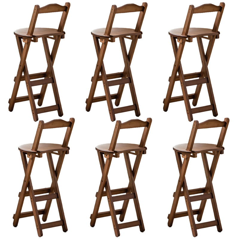 Contemporary Home Folding Stool Matte Finish Bamboo Barstool