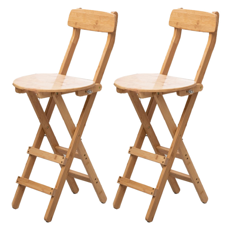 Contemporary Home Folding Stool Matte Finish Bamboo Barstool