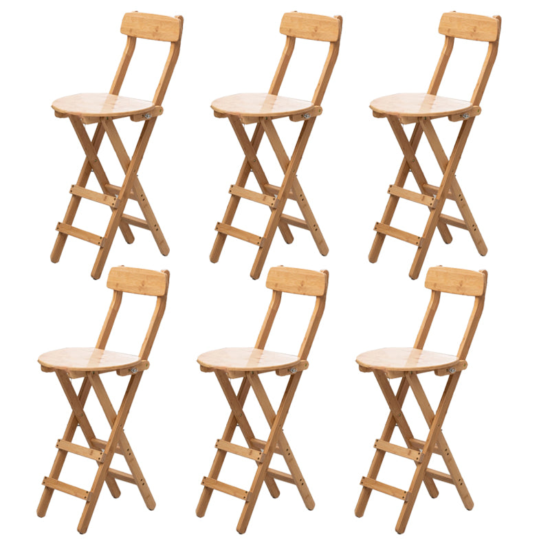 Contemporary Home Folding Stool Matte Finish Bamboo Barstool