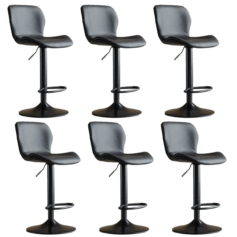 Contemporary Adjustable Height Stool Reception Leather Barstool