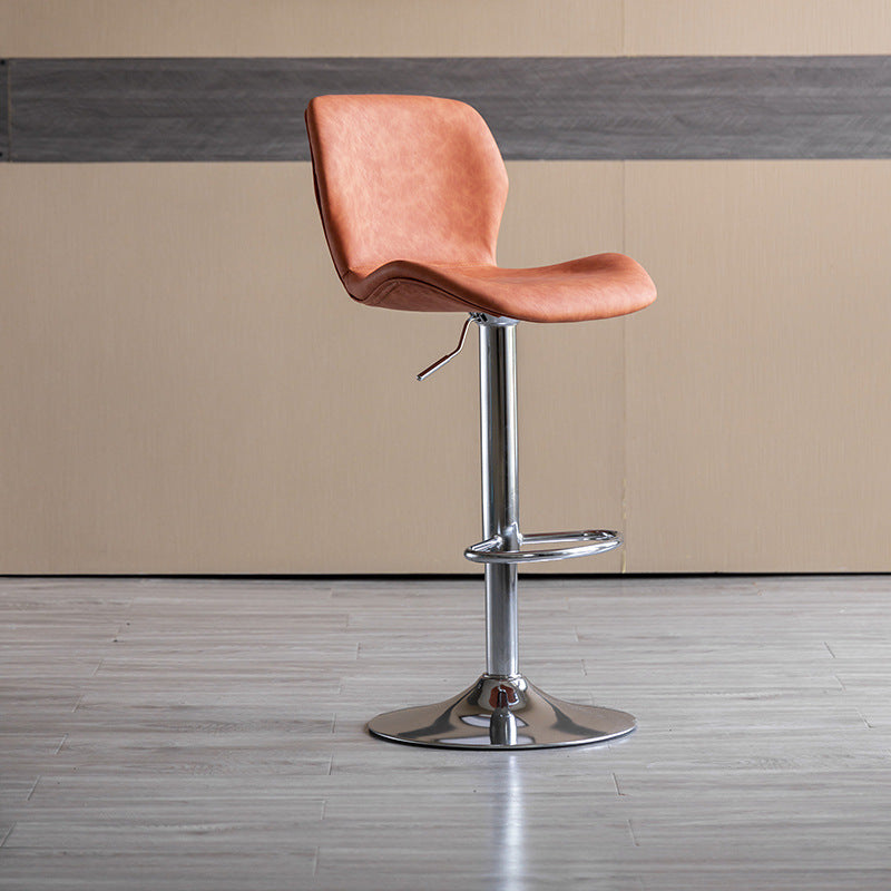 Contemporary Adjustable Height Stool Reception Leather Barstool