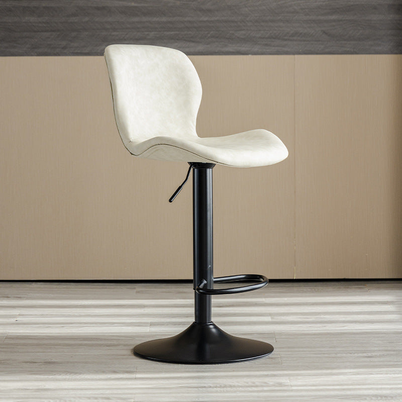 Contemporary Adjustable Height Stool Reception Leather Barstool