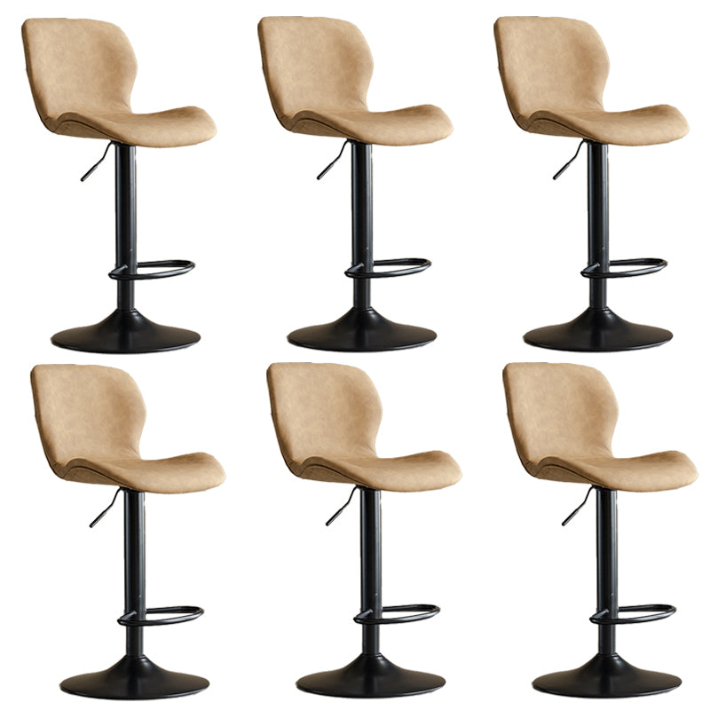 Contemporary Adjustable Height Stool Reception Leather Barstool
