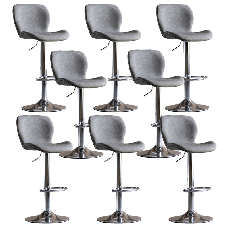Contemporary Adjustable Height Stool Reception Leather Barstool
