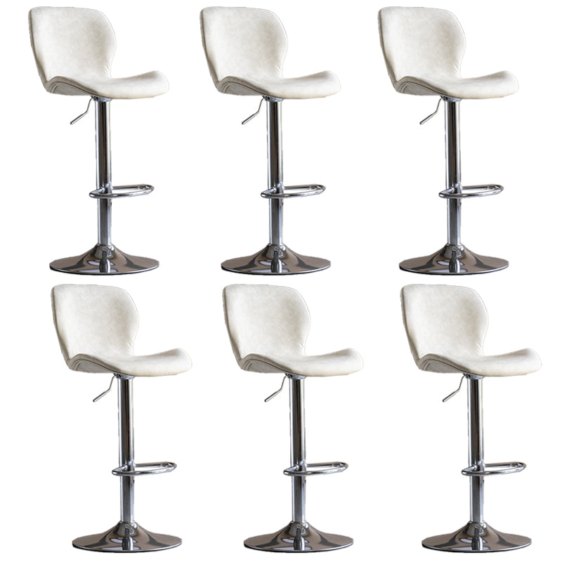 Contemporary Adjustable Height Stool Reception Leather Barstool