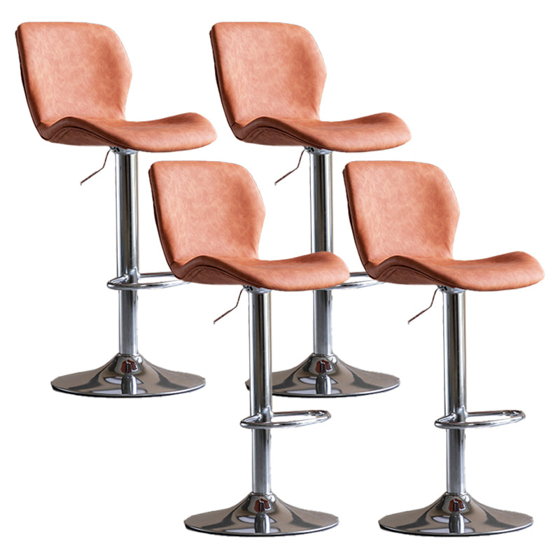 Contemporary Adjustable Height Stool Reception Leather Barstool