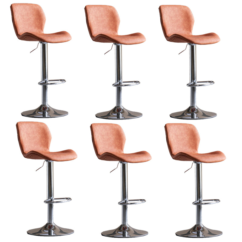 Contemporary Adjustable Height Stool Reception Leather Barstool