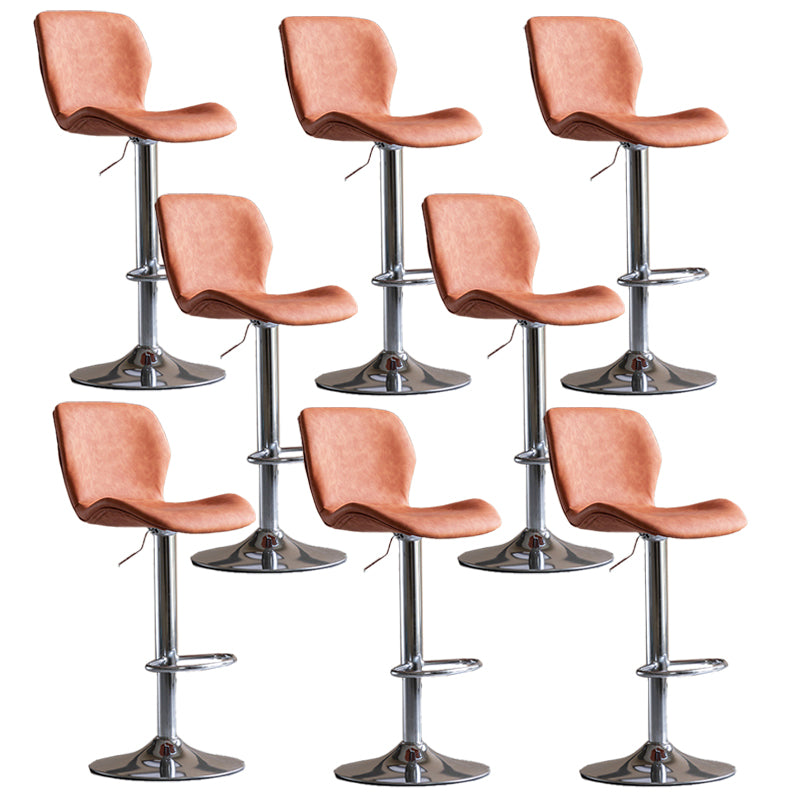 Contemporary Adjustable Height Stool Reception Leather Barstool