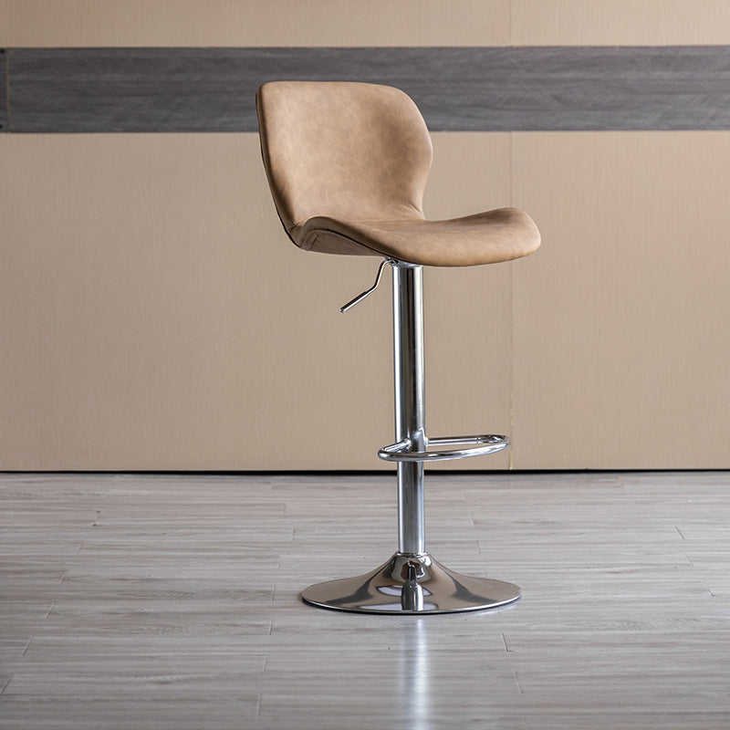 Contemporary Adjustable Height Stool Reception Leather Barstool