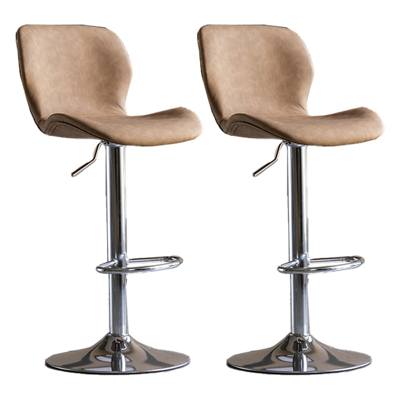 Contemporary Adjustable Height Stool Reception Leather Barstool