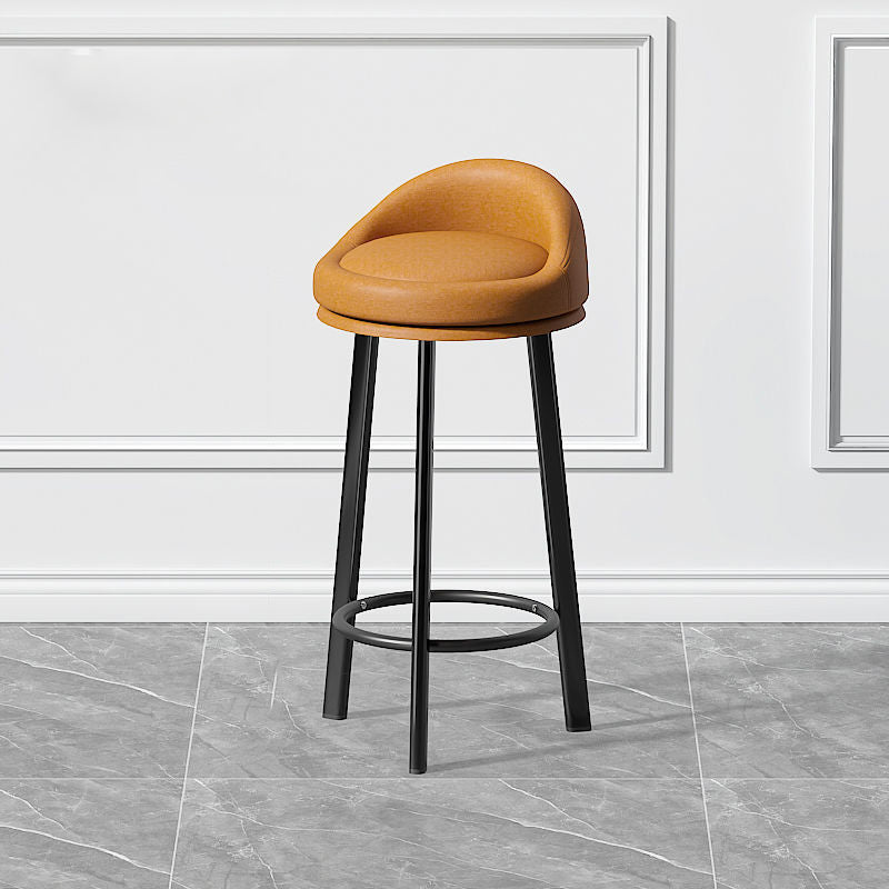 Contemporary Swivel Barstool Matte Finish Upholstered Bar Stools