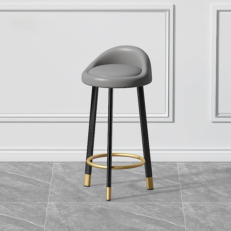 Contemporary Swivel Barstool Matte Finish Upholstered Bar Stools