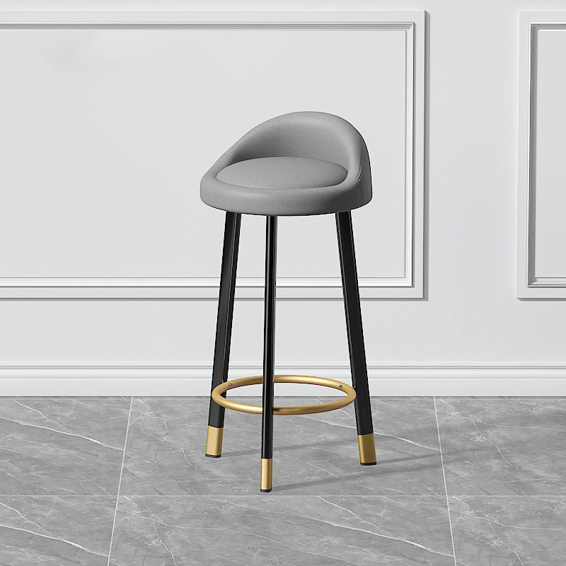 Contemporary Swivel Barstool Matte Finish Upholstered Bar Stools