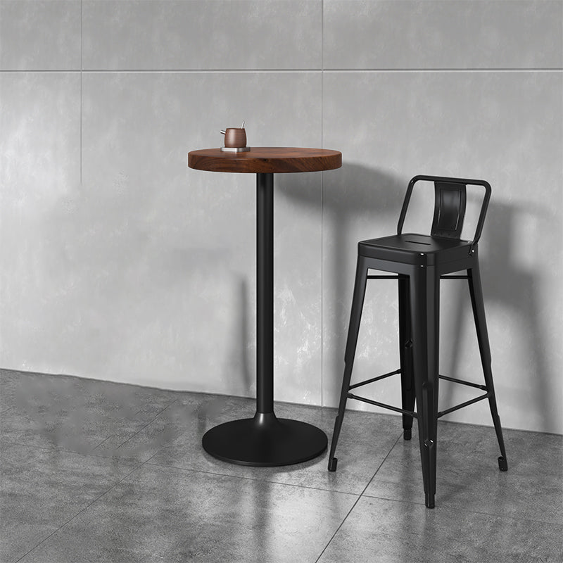 Modern Armless Square Bar Chair Low Back Bar Stool with Metal Legs