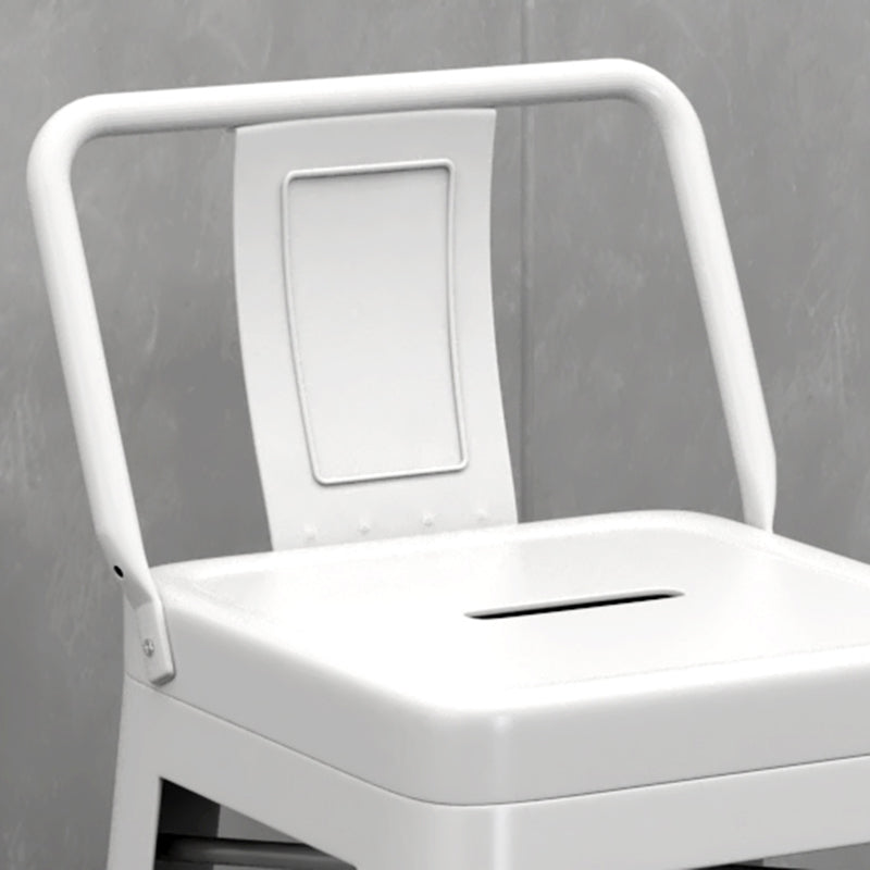 Modern Armless Square Bar Chair Low Back Bar Stool with Metal Legs
