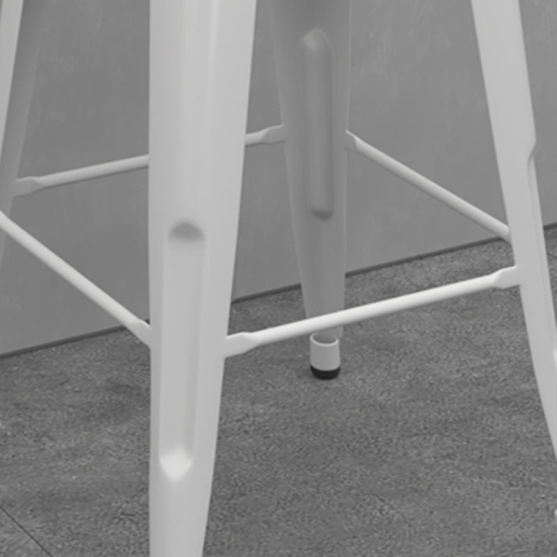 Modern Armless Square Bar Chair Low Back Bar Stool with Metal Legs