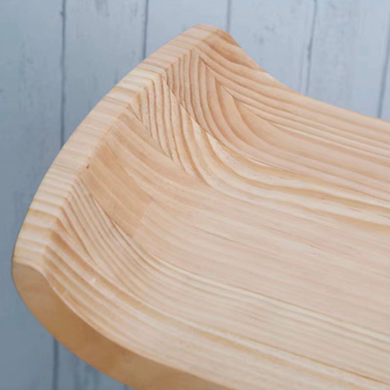 Modern Solid Wood Bar Chair Armless Bar Stool with Wooden Footrest