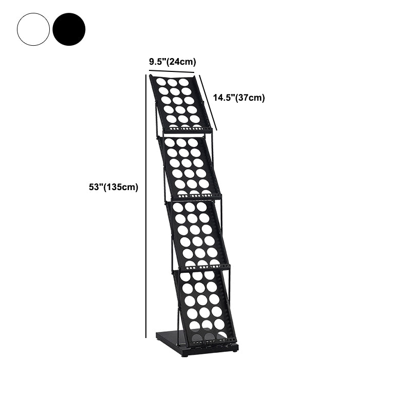 Metal Closed Back Shelf Bookcase Contemporary Folding Book Shelf