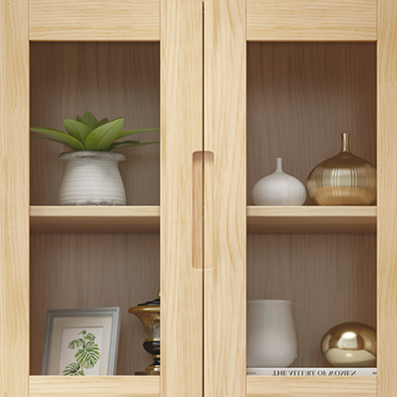 12" Wide Dining Hutch Modern Pine 2-Door Hutch Cabinet for Dining Room