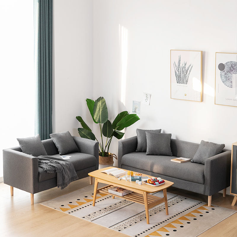 Linen Sofa Tuxedo Arm Tight Back 23.62" Wide Sofa for 3 people