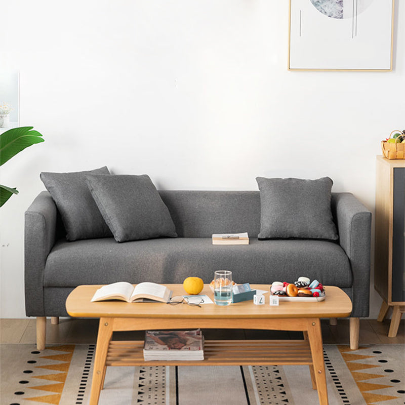 Linen Sofa Tuxedo Arm Tight Back 23.62" Wide Sofa for 3 people