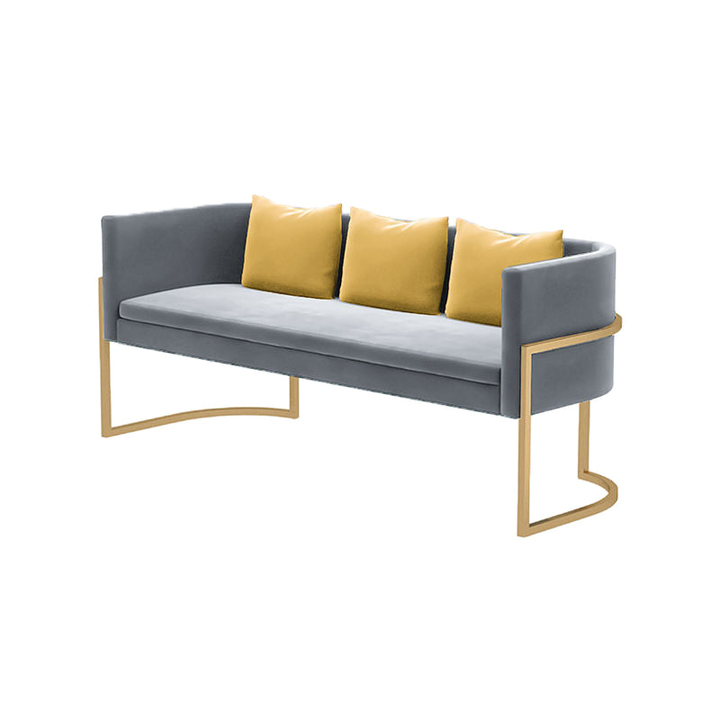 Tuxedo Arm Sofa 24.80" W x 28.35" H Velvet Sofa Standard Sofa