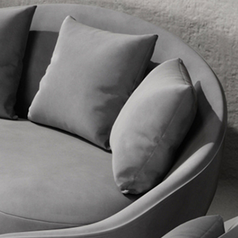 Sloped Arm Sofa Velvet Curved Sofa for Living Room, Apartment